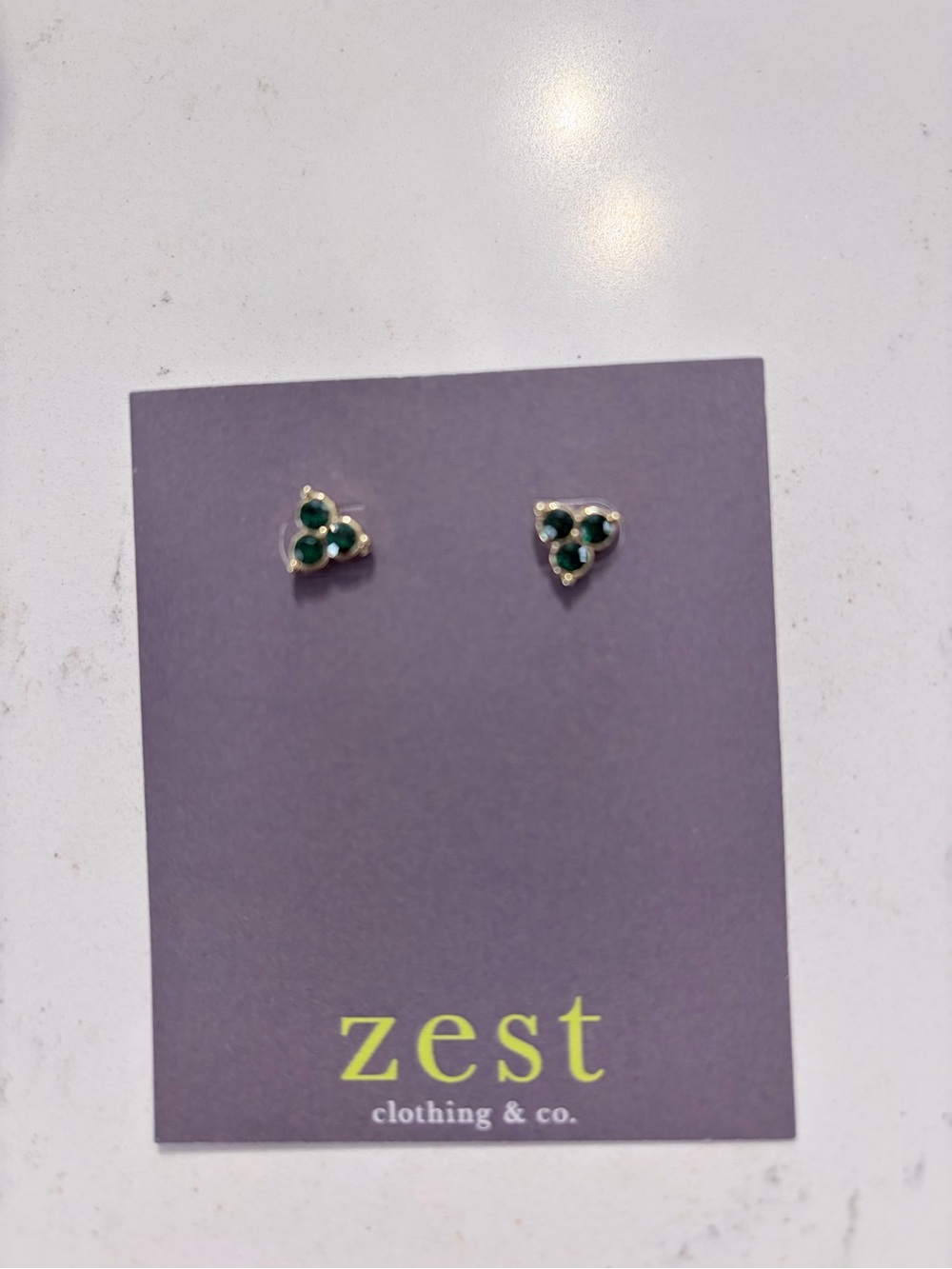 Zest Emerald Trio Stud Earrings
